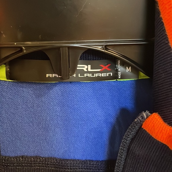 RALPH LAUREN X boys Med golf US OPEN zip up jersey jacket neon accents navy - Picture 8 of 16